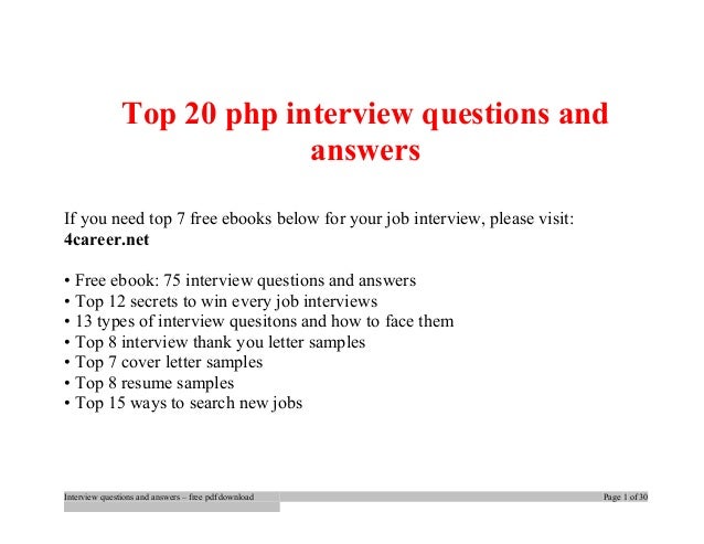 Php Interview Questions With Answers Pdf